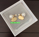 pearls+gold color brass metal Earrings grace classic  fashion women 2024 high quality