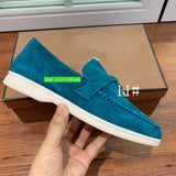 women 35-42 lace up Suede casual flats comfort boat shoes cow leather 2023 high quality