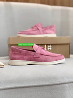 women 35-42 lace up Suede casual flats comfort boat shoes cow leather 2023 high quality