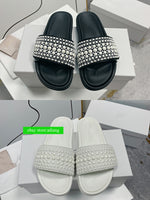 35-41 pearls flats slippers grace women outwear soft comfort 2023 black white high qulity