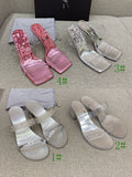 4cm/8cm transparent high heel slippers fashion sandals women 2023 35-39 high quality