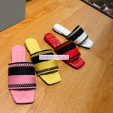 1.5cm/6cm fabric leather sole slippers vintage shoes women 35-39 pink yellow red white