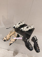 5.5cm thick heel lamb leather sandals fashion shoes pump women 2023 35-41 high quality