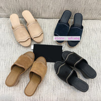 embroidery suede slipsole Platform slippers fashion shoes women 35-41 2023 high quality