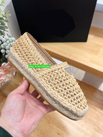 grass weave flats boat shoes fashion comfort women 2023 black apricot high quality 35-41