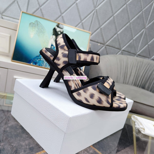 2.5cm/5cm/8.5cm stiletto sandals Leopard print cool fashion shoes 2023 35-41 high qulity