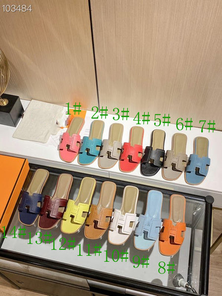 34-43 leather flats slippers fashion outwear shoes women 2023 14 colors high quality