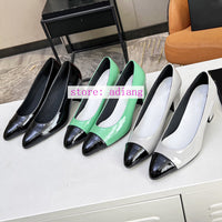 6cm thick heel patent leather point toe boat shoes fashion pump women 2023 35-41