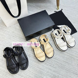 vintage Platform heel sandals confort casual shoes women 2023 35-40 black white apricot