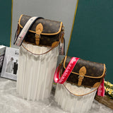 25*9*15cm high quality 65985 print canvas embroidery strap crossbody bag shoulder bag fashion 2024