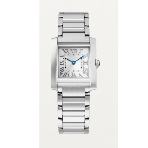 2 sizes silve Square dial watch fashion women 2024 high quality