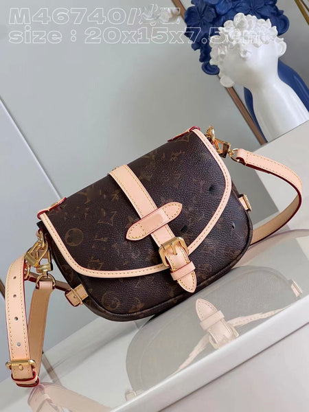 20cm saddle bag brown print crossbody bag classic bag women top quality 2023