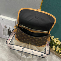 25*9*15cm high quality 65985 print canvas embroidery strap crossbody bag shoulder bag fashion 2024