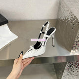 11cm cow leather stiletto sandal lace up design point toe shoes fashion women 2023 35-41