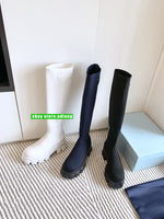 6cm thick heel silm socks high boots grace women fashion 2023blue black white 35-41