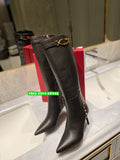 8cm stiletto cow leather high boots point toe rivet shoes fashion women 2023 35-42 new