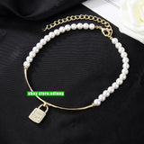 gold brass metal pearls necklace fashion women grace beauty 2024 high quality