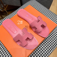 12 colors 35-41 cow leather flats slippers classic fashion women 2023 high quality