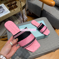 1.5cm/6cm fabric leather sole slippers vintage shoes women 35-39 pink yellow red white