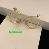 gold Small earrings rhinestone fashion women classic 2024 new high quality