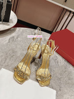 10 stiletto blingbling rhinestone sandals Straight loop fashion shoes women 2023 35-44