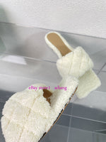 flats fluffy slippers soft comfort fashion shoes classic women 35-42 high quality new