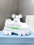 6cm platform soft cow leather boat shoes casual comfort pump 2023 white black 34-40