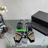 9cm stiletto high heel sandals Leopard & gold grace shoes fashion women 2023 35-42