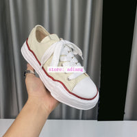 fabric patchwork casual shoes lace up flats fashion women 35-40 men39-45 2023 new