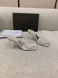 4cm/8cm transparent high heel slippers fashion sandals women 2023 35-39 high quality