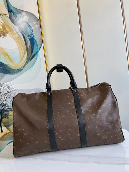 top quality 50*29*22 cm print canvas brown Travel bag high-capacity  2023