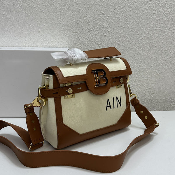 23*20*11cm canvas leather crossbody bag fashion women green brown 2023 high quality