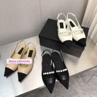 2.5cm point toe pearl sandals fashion pump women 35-41 high quality 2022new