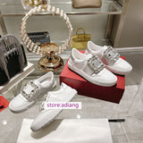 rhinestone buckle flats casual shoes grace light women fashion 2023 35-40 high quality