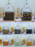 21*14*6cm emossing print canvas leather mini suitcase shoulder crossbody bag 2023 women