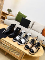 5.5cm heel lattice cow leather lace up pearl ankle boots women high quality 2022 new 35-40