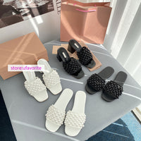 7cm/flats pearls slippers brief shoes fashion women high quality 35-40 2022new high quality