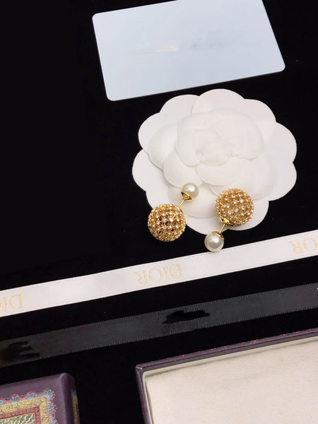 Exquisite brife gold earring pearls women fashion 2023  high quality