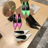 stiletto cow leather pomp point toe fashion shoes women high quality 2022 new