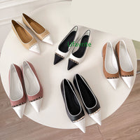 1.5cm point toe leather flats boat shoes top quality 35-40