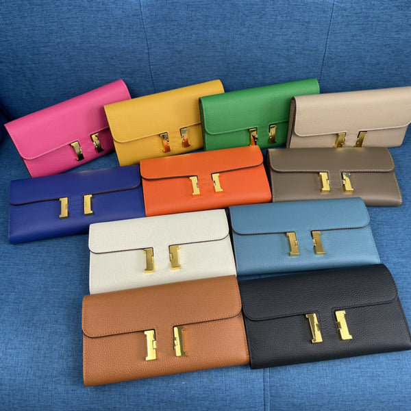 9852  soft cow leather wallet bag grace 12 card insertion women high quality 22*11cm