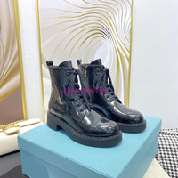 Patent leather boots lace up casual cool street shoes fashion women 35-40