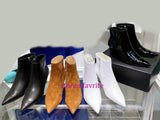 5cm Slope heel point toe leather boots fashion shoes women top quality 35-40