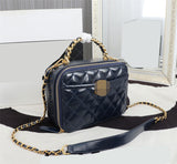 Bright calf leather Cosmetic Bag handle mini crossbody bag women fashion high quality 18*13*8cm