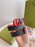 3.0cm canvas belt lenght women 90cm-120cm 2023 red black classic high quality