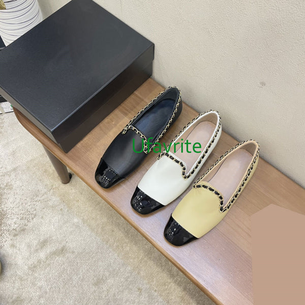 cow leather boat shoes chain flats casual women fashion 35-41