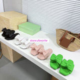 3cm large bow soft lamb leather slippers fashion shoes women top quality 2022new 35-40