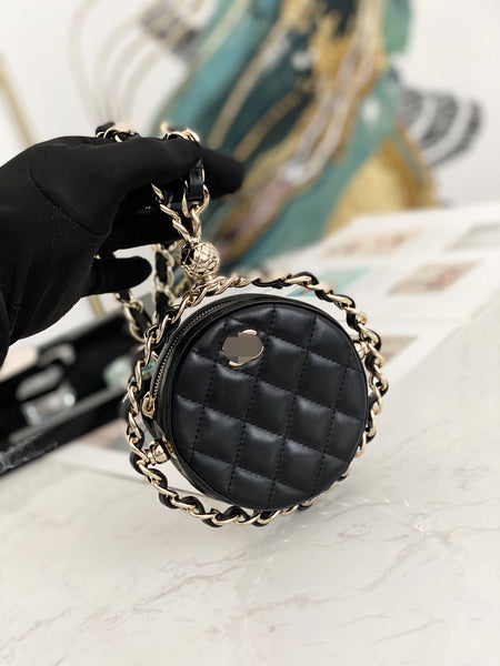 top quality Rotatable small round bag sweet chian mini crossbody bag women 12cm 2022