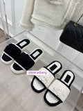 black white Splice weave slippers exquisite flats shoes fashion women 2023 high quality