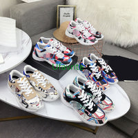 print sneaker lace up casual shoes comfort fashion women35-42 men39-45